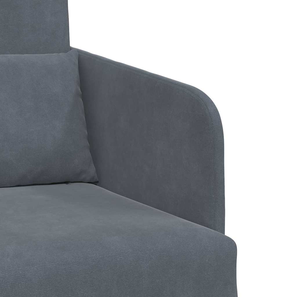 Sofá-Cama Cinza Escuro 65 x 80 x 83 cm Veludo