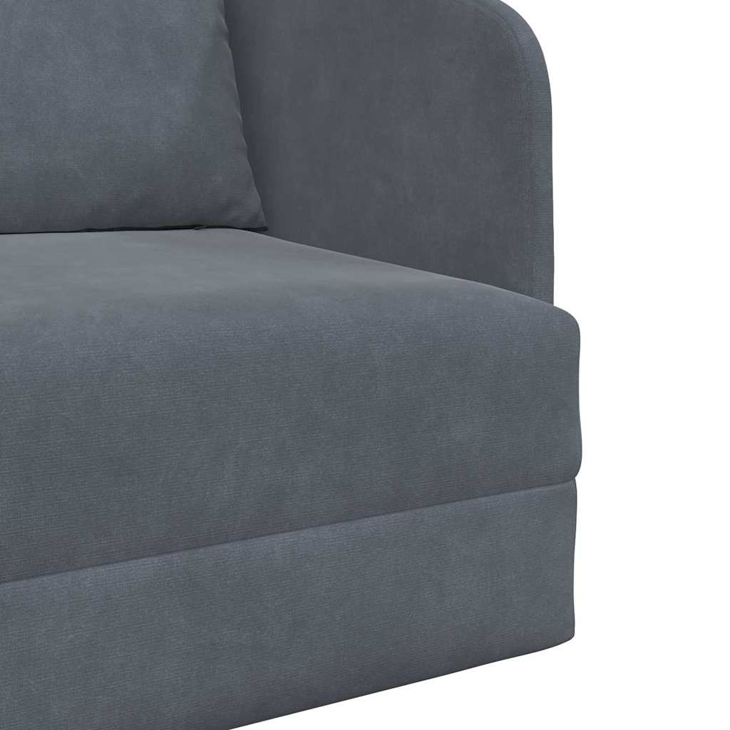 Sofá-Cama Cinza Escuro 65 x 80 x 83 cm Veludo
