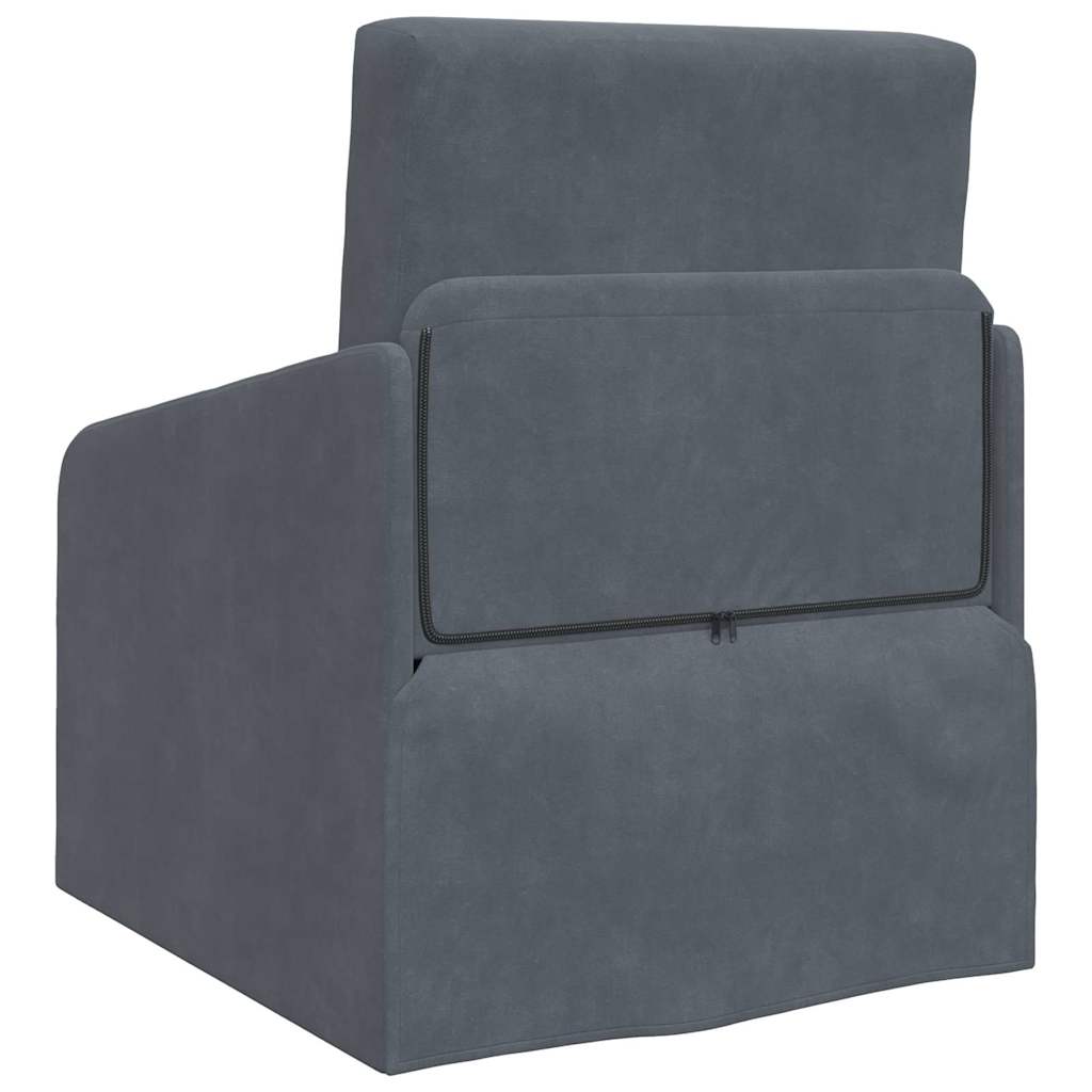 Sofá-Cama Cinza Escuro 65 x 80 x 83 cm Veludo