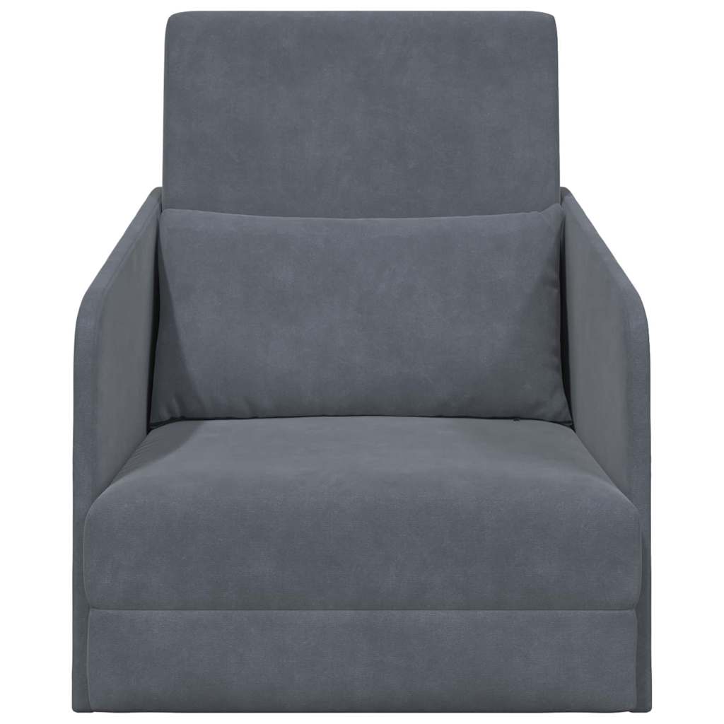 Sofá-Cama Cinza Escuro 65 x 80 x 83 cm Veludo