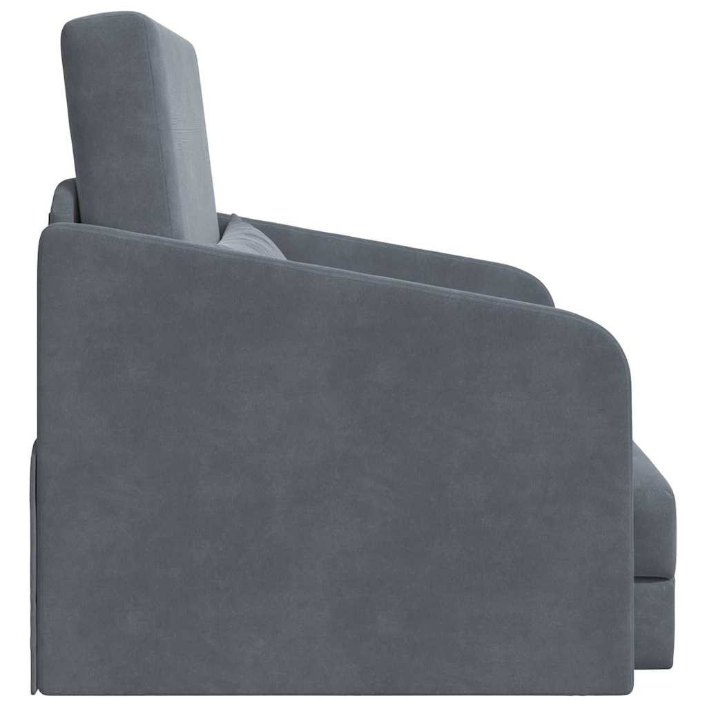 Sofá-Cama Cinza Escuro 65 x 80 x 83 cm Veludo