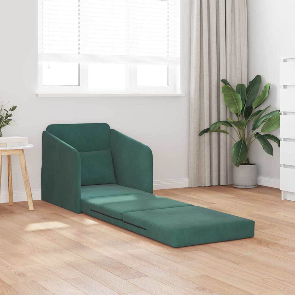 Sofá-Cama Verde Escuro 65 x 80 x 83 cm Veludo