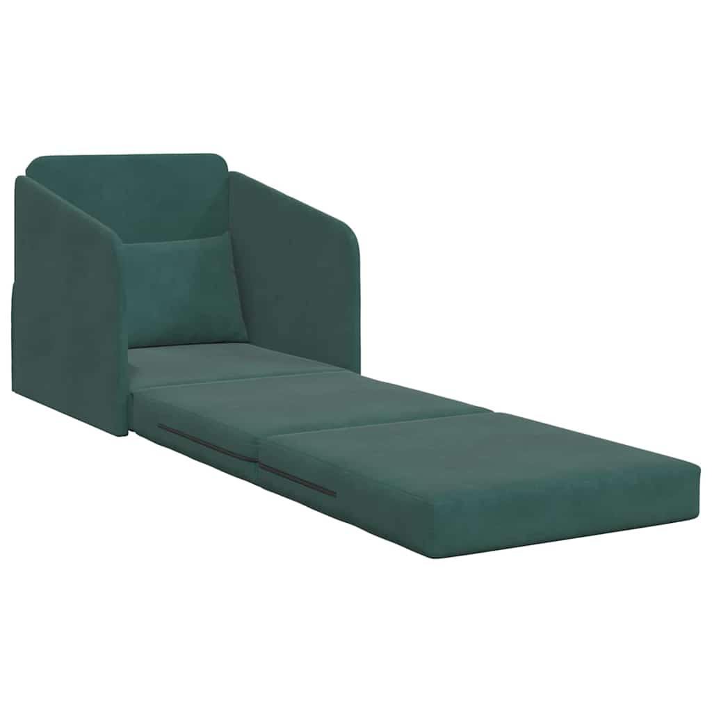 Sofá-Cama Verde Escuro 65 x 80 x 83 cm Veludo