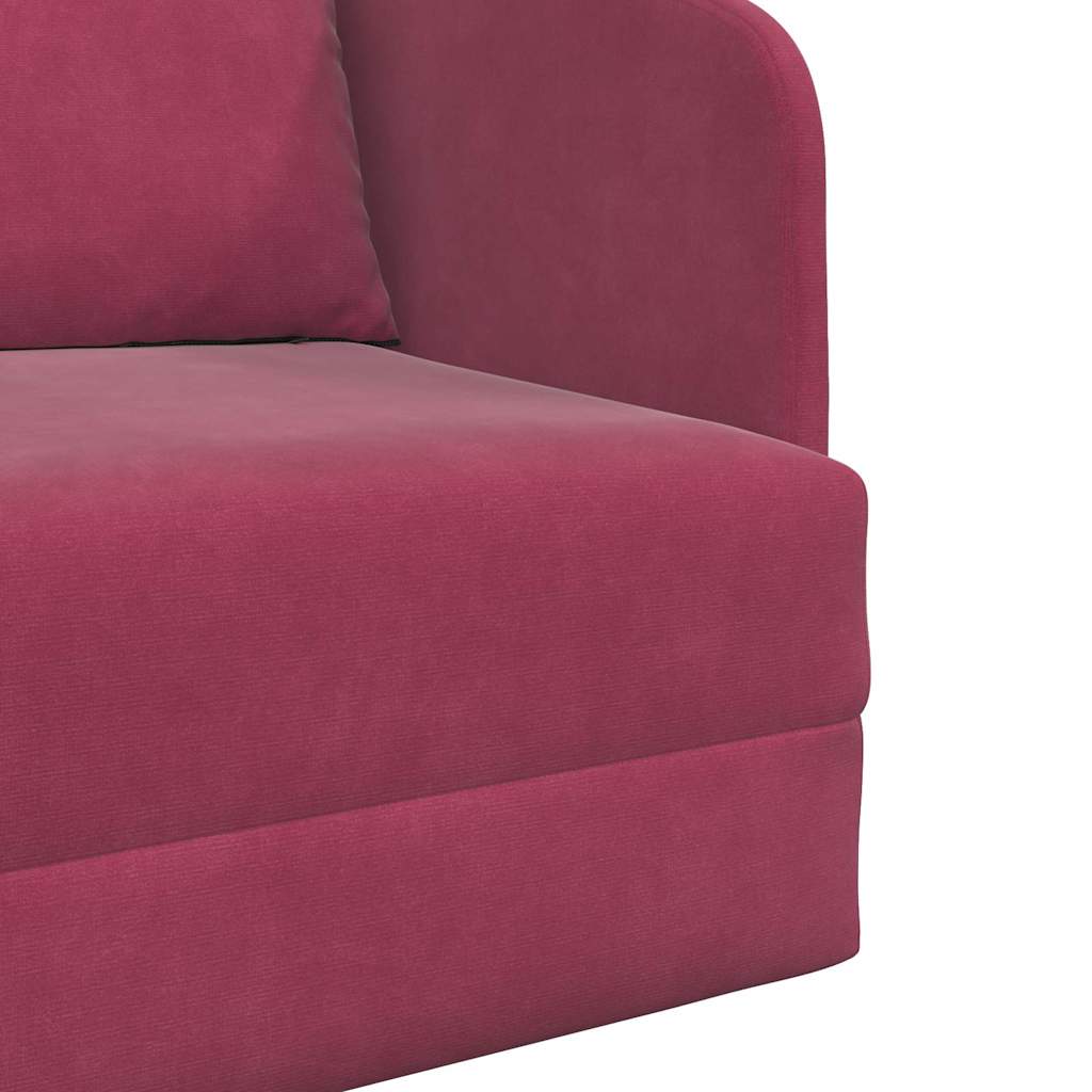 Sofá-Cama Vinho Vermelho 65 x 80 x 83 cm Veludo