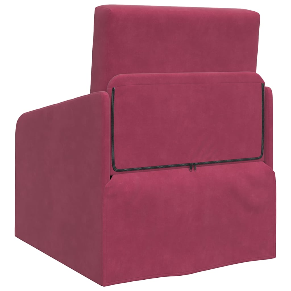 Sofá-Cama Vinho Vermelho 65 x 80 x 83 cm Veludo
