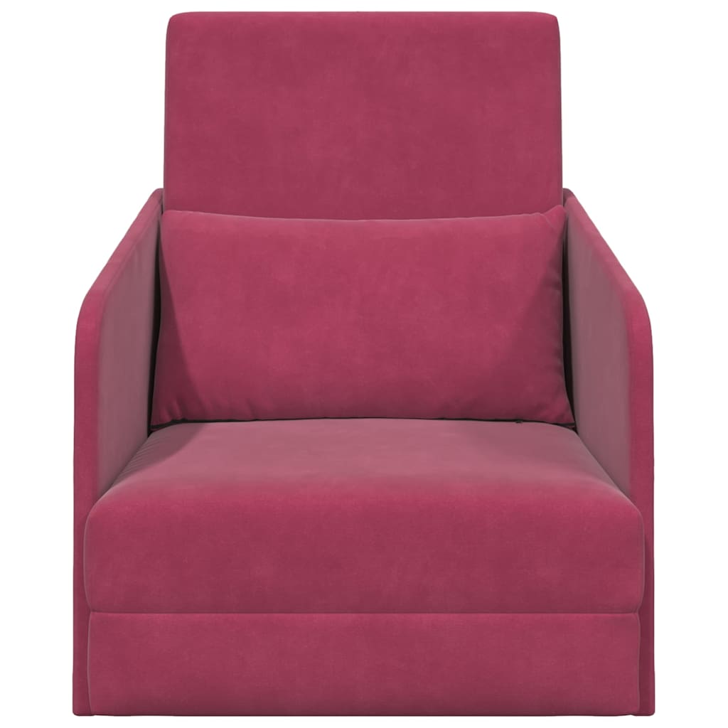 Sofá-Cama Vinho Vermelho 65 x 80 x 83 cm Veludo