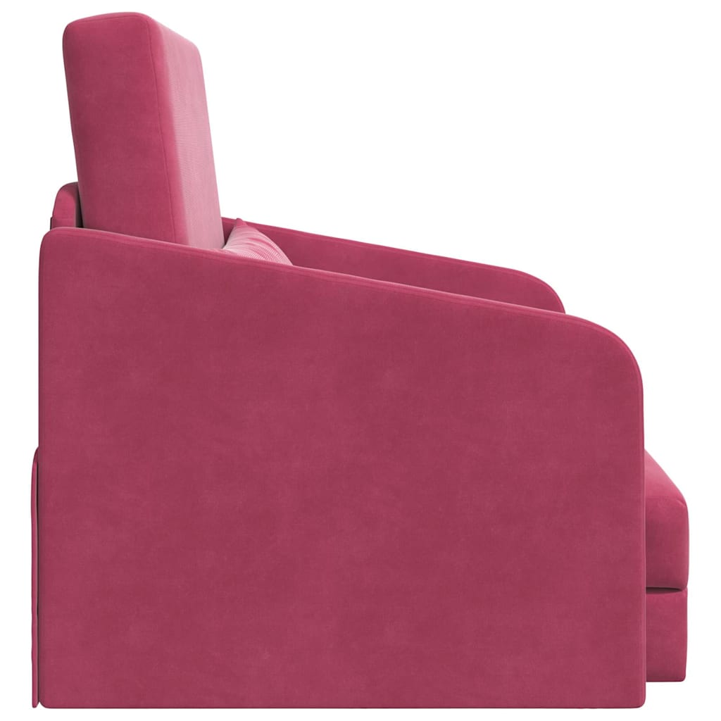 Sofá-Cama Vinho Vermelho 65 x 80 x 83 cm Veludo
