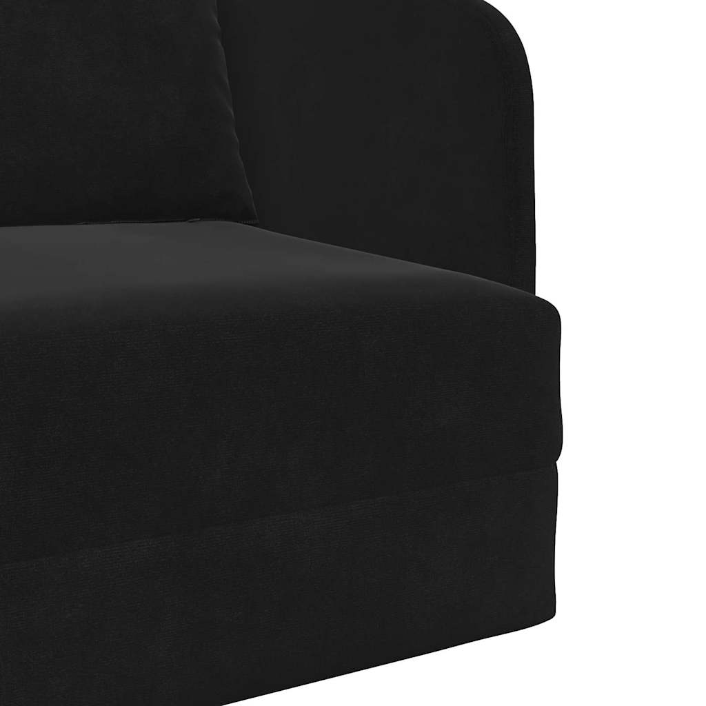 Sofá-Cama Preto 65 x 80 x 83 cm Veludo