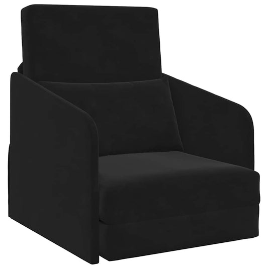 Sofá-Cama Preto 65 x 80 x 83 cm Veludo