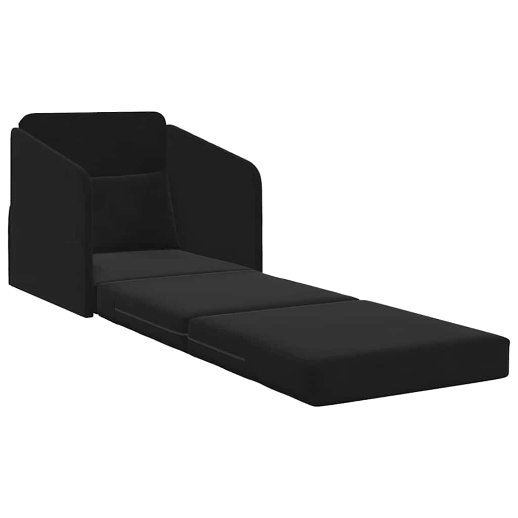 Sofá-Cama Preto 65 x 80 x 83 cm Veludo