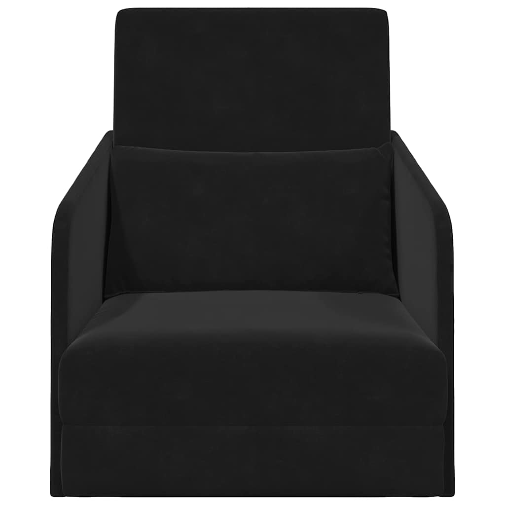 Sofá-Cama Preto 65 x 80 x 83 cm Veludo