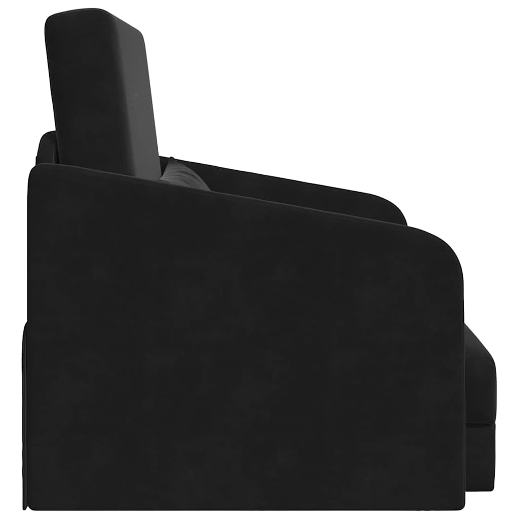 Sofá-Cama Preto 65 x 80 x 83 cm Veludo