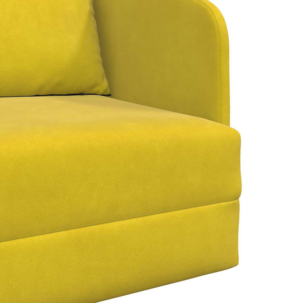 Sofá-Cama Amarelo 65 x 80 x 83 cm Veludo