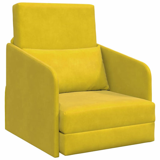 Sofá-Cama Amarelo 65 x 80 x 83 cm Veludo