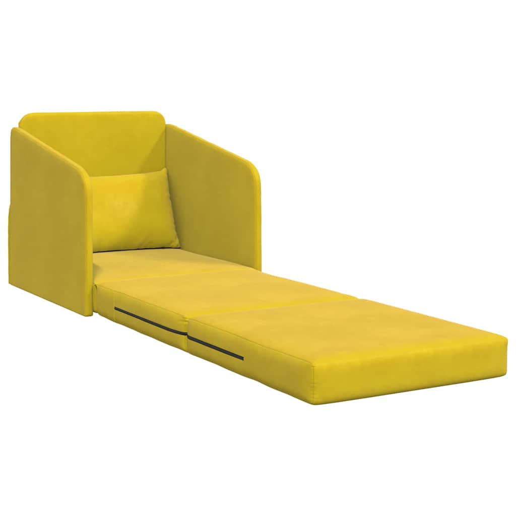 Sofá-Cama Amarelo 65 x 80 x 83 cm Veludo