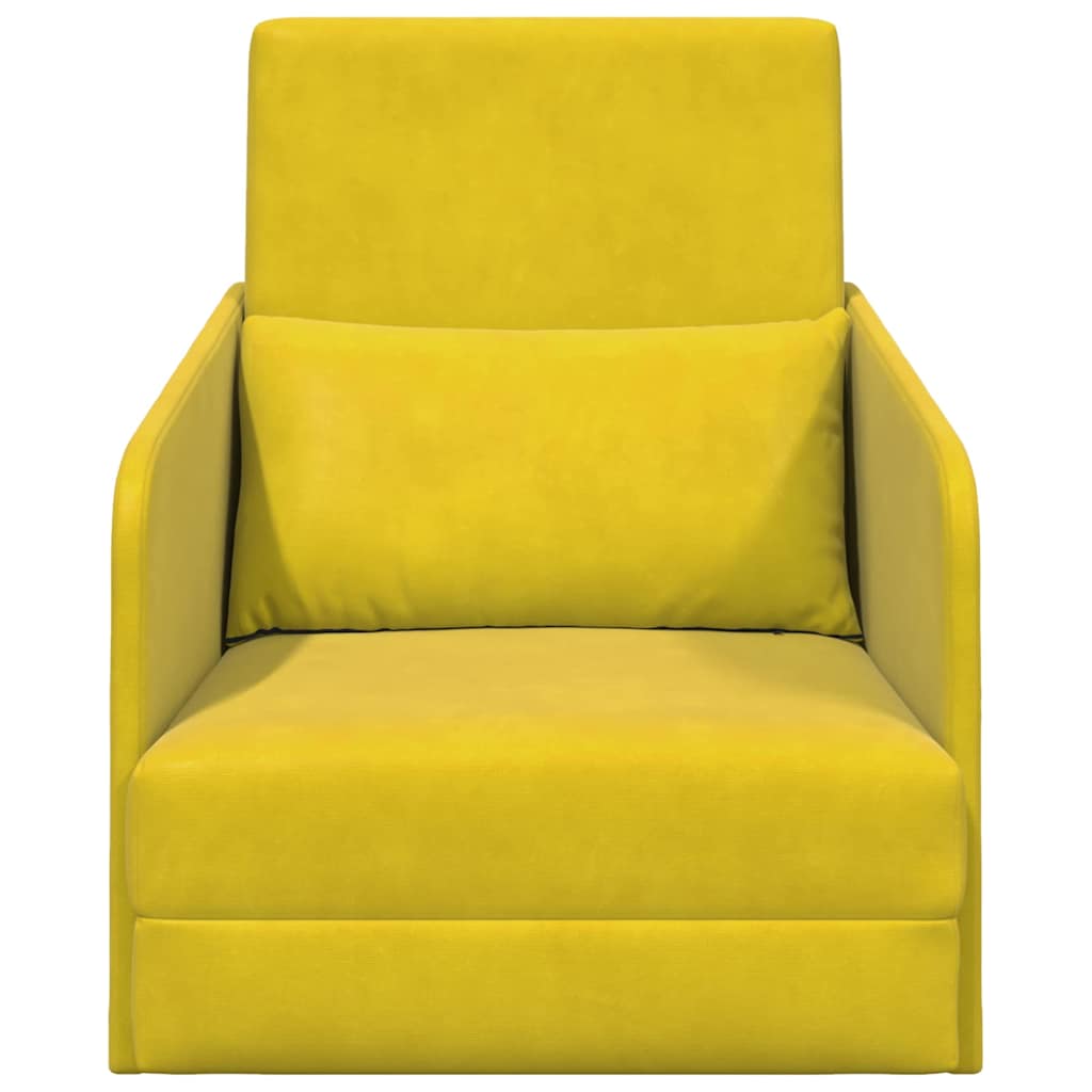 Sofá-Cama Amarelo 65 x 80 x 83 cm Veludo
