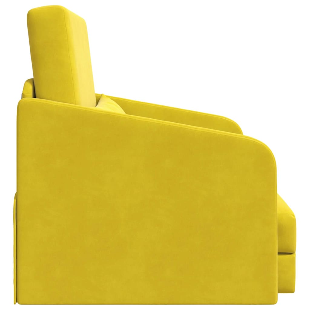 Sofá-Cama Amarelo 65 x 80 x 83 cm Veludo