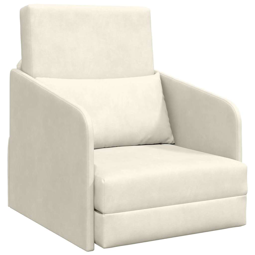 Sofá-Cama Creme 65 x 80 x 83 cm Veludo