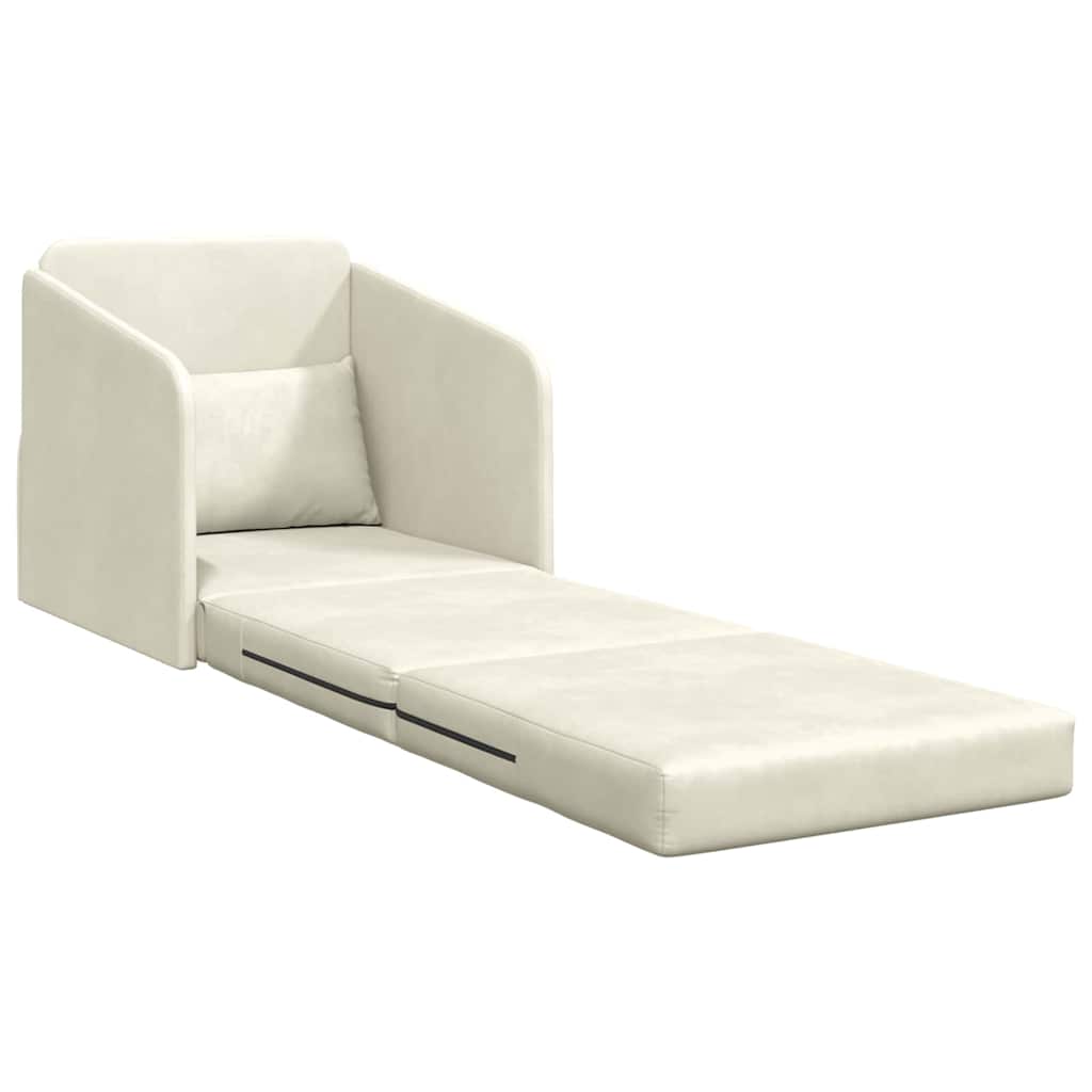 Sofá-Cama Creme 65 x 80 x 83 cm Veludo