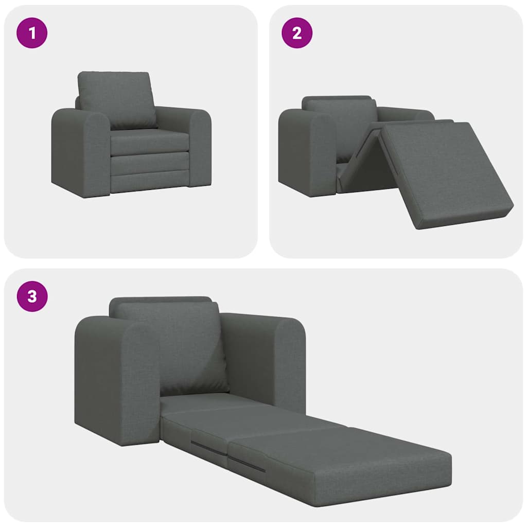 Sofá-Cama Cinza Escuro 98 x 71 x 83 cm tecido