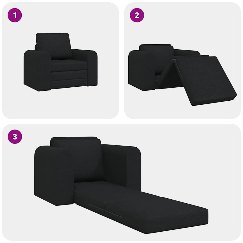 Sofá-Cama Preto 98 x 71 x 83 cm tecido