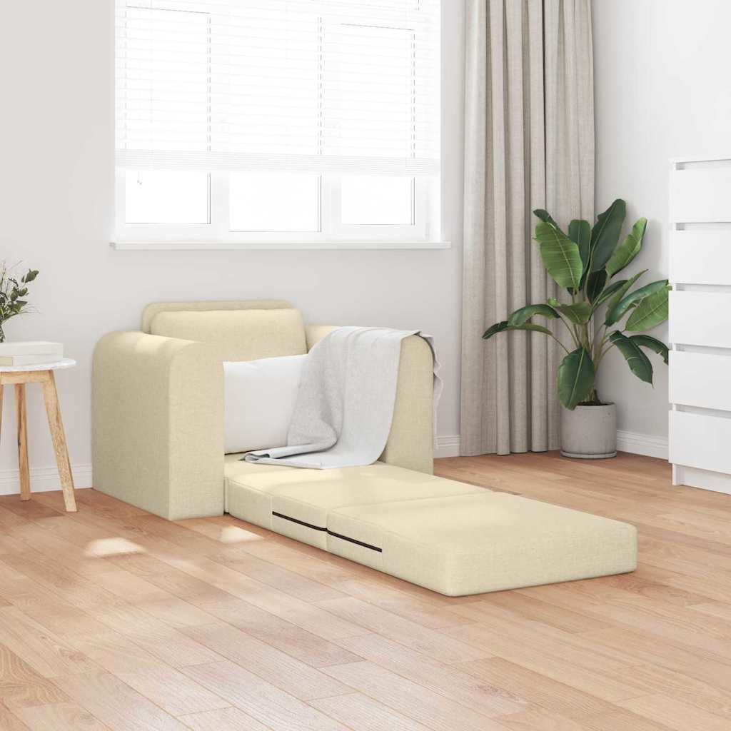 Sofá-Cama Creme 98 x 71 x 83 cm tecido