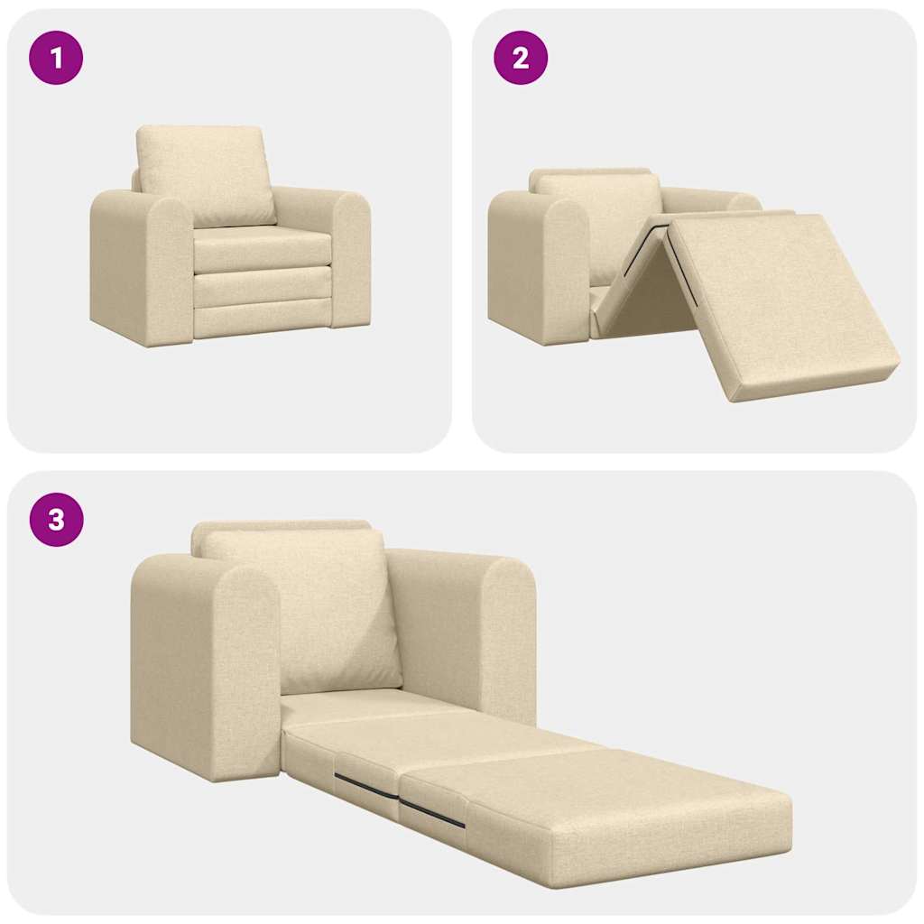 Sofá-Cama Creme 98 x 71 x 83 cm tecido
