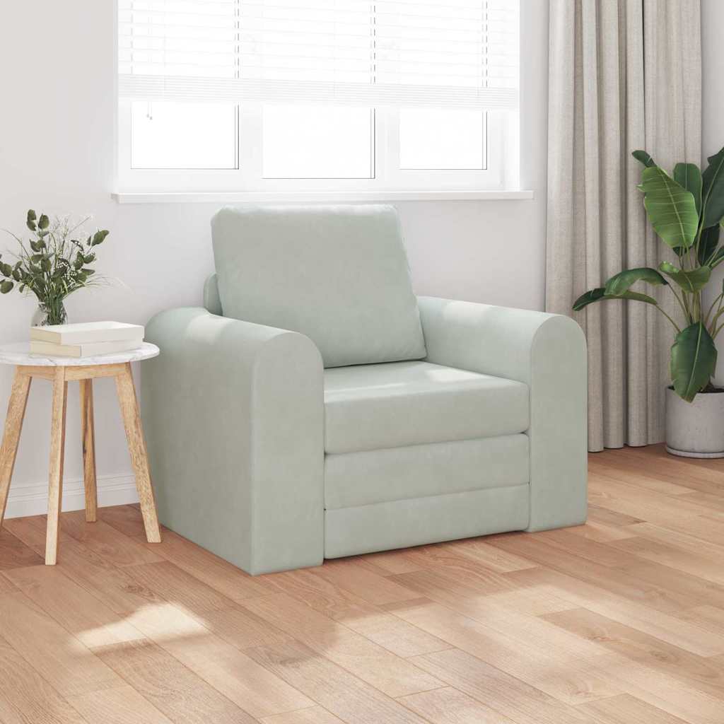 Sofá-Cama Cinzento-claro 98 x 71 x 83 cm Veludo