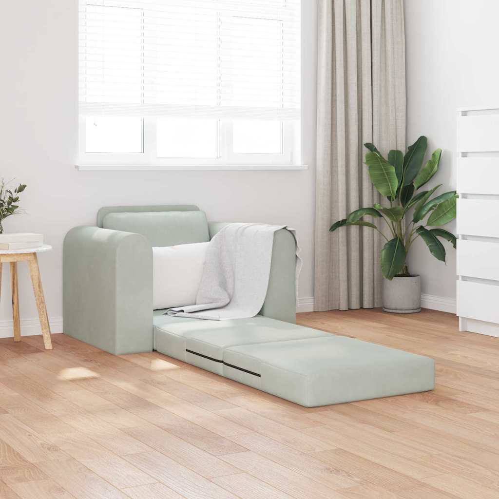Sofá-Cama Cinzento-claro 98 x 71 x 83 cm Veludo
