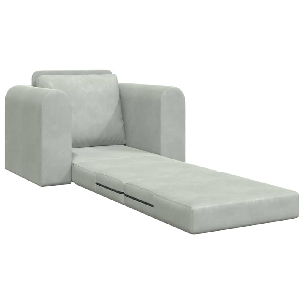 Sofá-Cama Cinzento-claro 98 x 71 x 83 cm Veludo