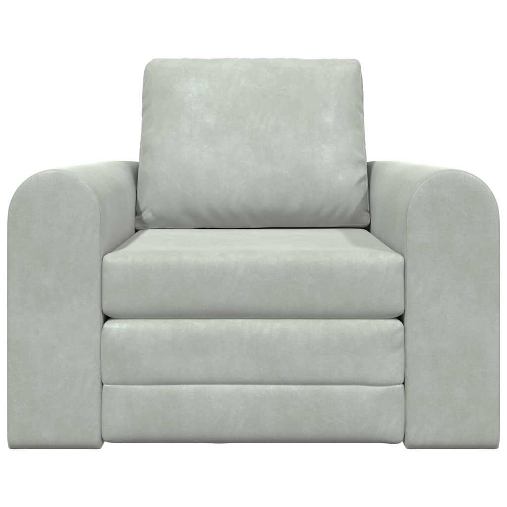 Sofá-Cama Cinzento-claro 98 x 71 x 83 cm Veludo