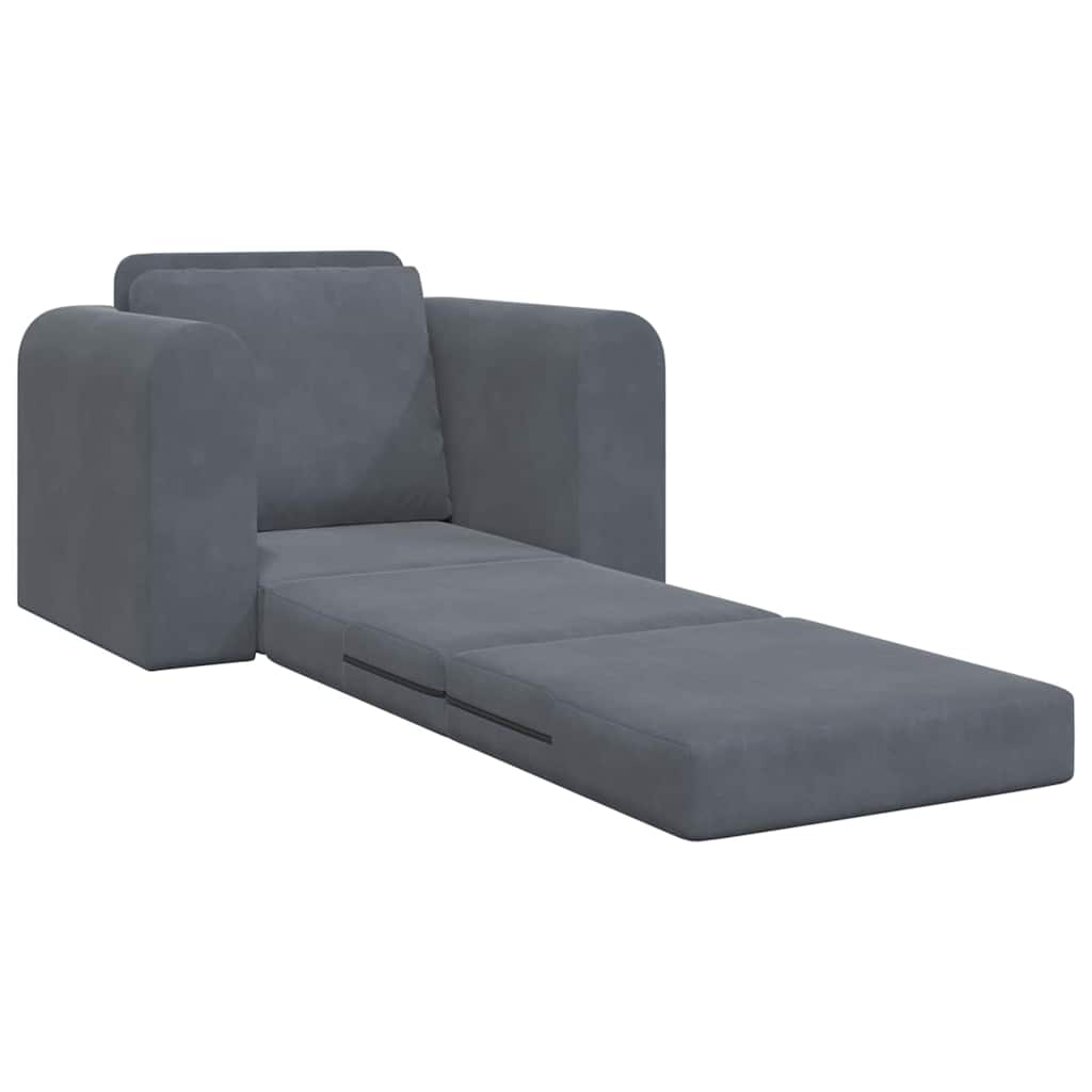 Sofá-Cama Cinzento escuro 98 x 71 x 83 cm Veludo