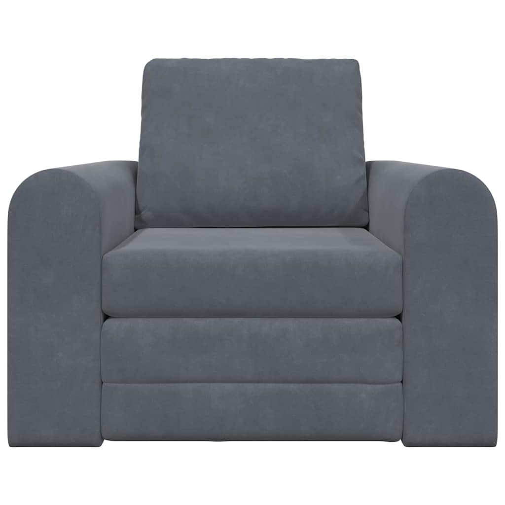 Sofá-Cama Cinzento escuro 98 x 71 x 83 cm Veludo