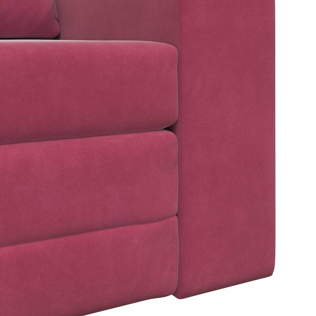 Sofá-Cama vermelho tinto 98 x 71 x 83 cm Veludo