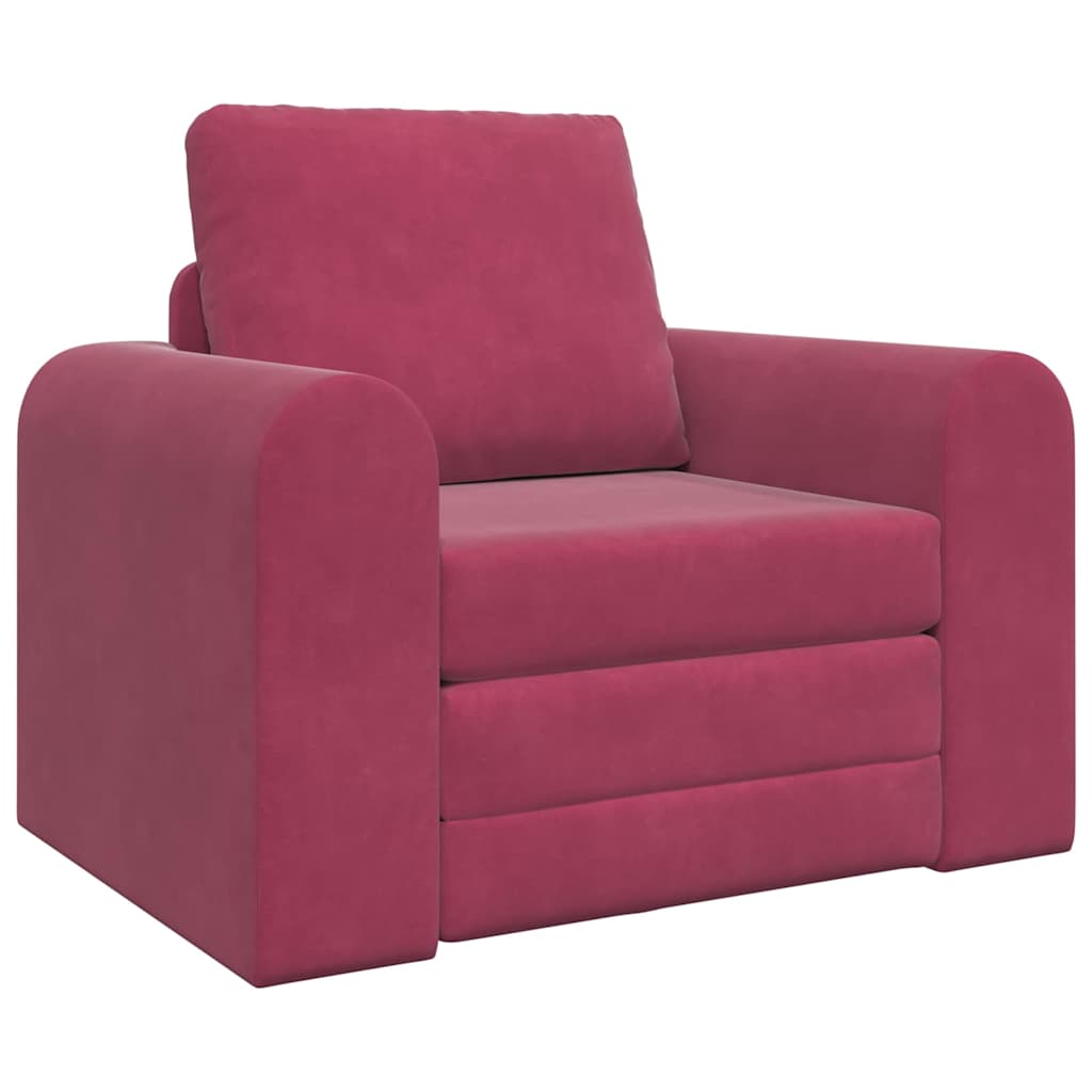 Sofá-Cama vermelho tinto 98 x 71 x 83 cm Veludo