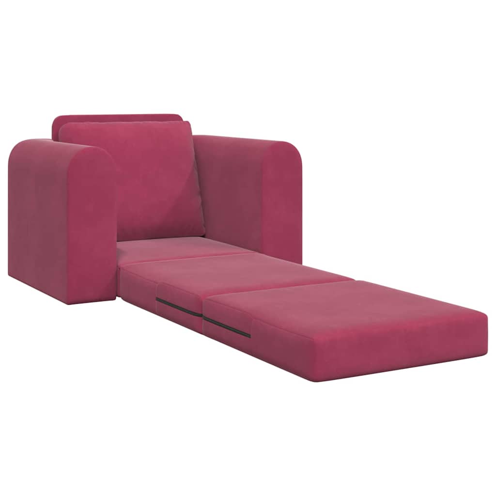 Sofá-Cama vermelho tinto 98 x 71 x 83 cm Veludo