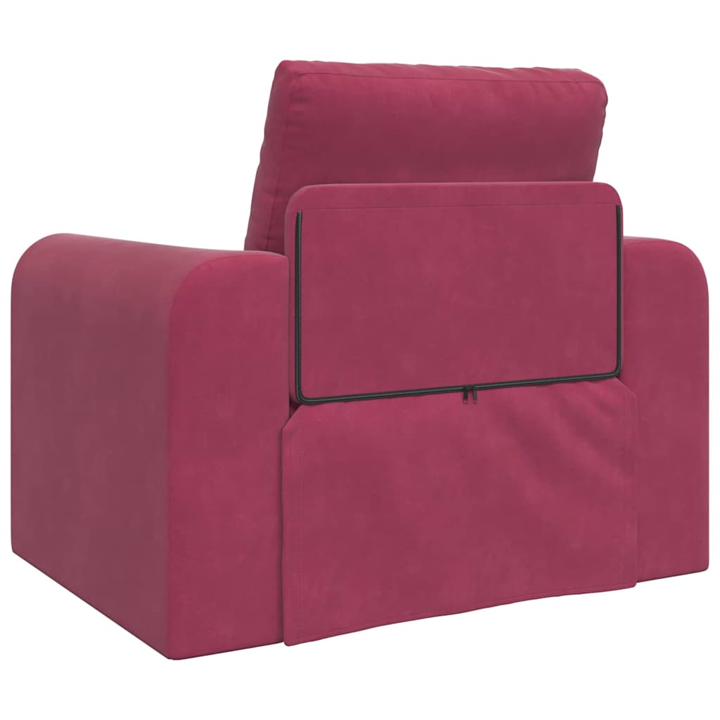 Sofá-Cama vermelho tinto 98 x 71 x 83 cm Veludo