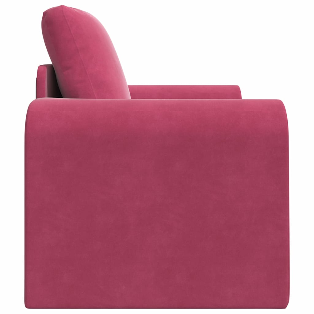 Sofá-Cama vermelho tinto 98 x 71 x 83 cm Veludo