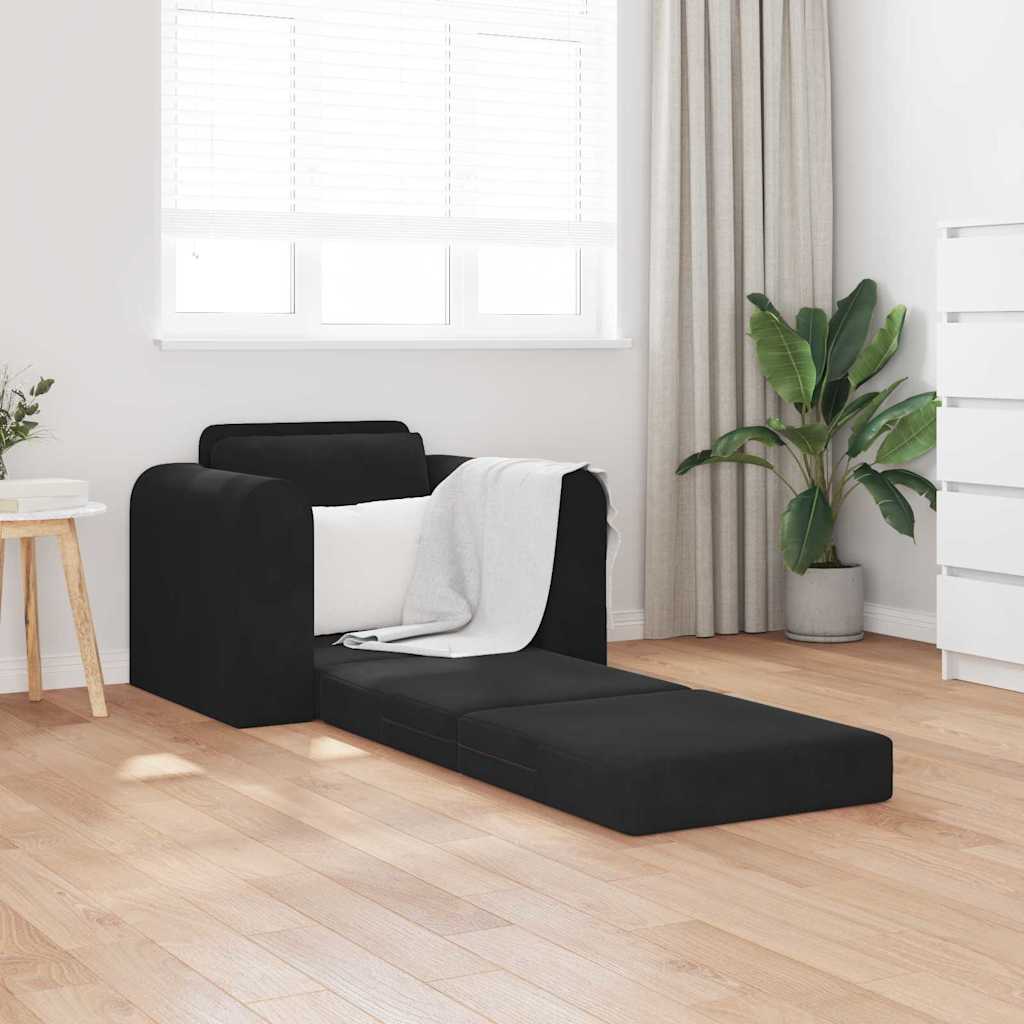 Sofá-Cama Preto 98 x 71 x 83 cm Veludo