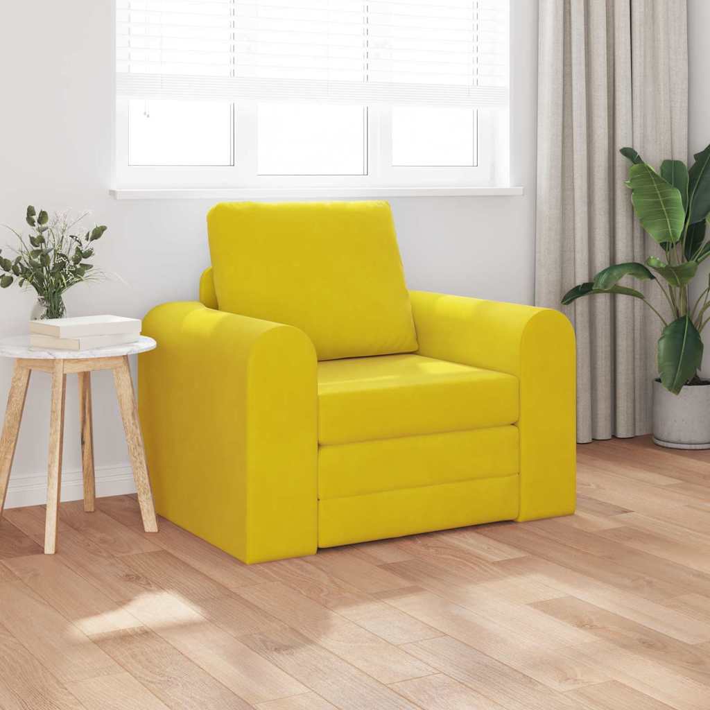 Sofá-Cama Amarelo 98 x 71 x 83 cm Veludo