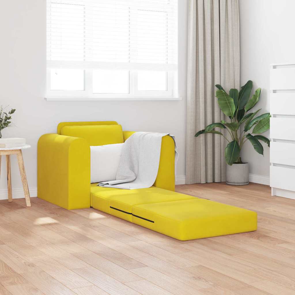 Sofá-Cama Amarelo 98 x 71 x 83 cm Veludo