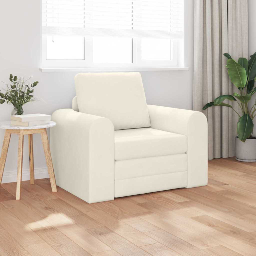 Sofá-Cama Creme 98 x 71 x 83 cm Veludo
