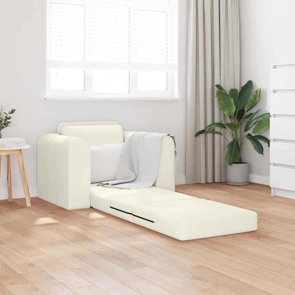 Sofá-Cama Creme 98 x 71 x 83 cm Veludo