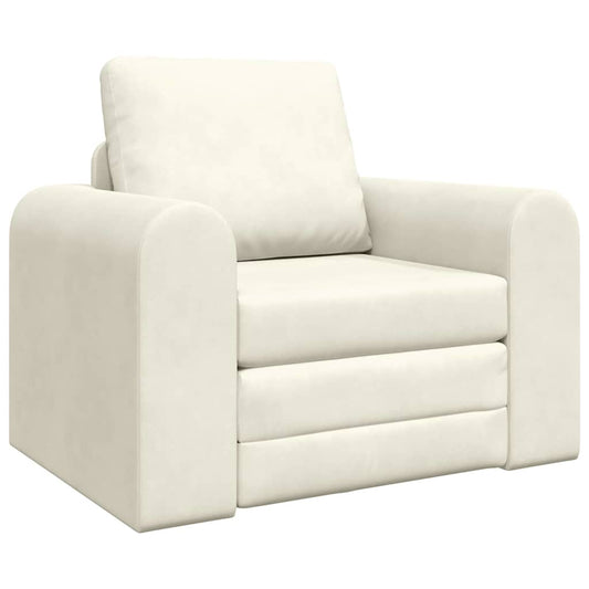 Sofá-Cama Creme 98 x 71 x 83 cm Veludo