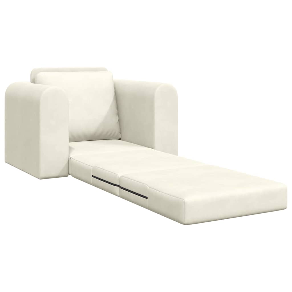 Sofá-Cama Creme 98 x 71 x 83 cm Veludo