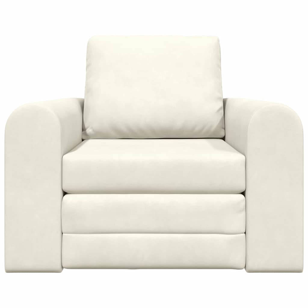 Sofá-Cama Creme 98 x 71 x 83 cm Veludo