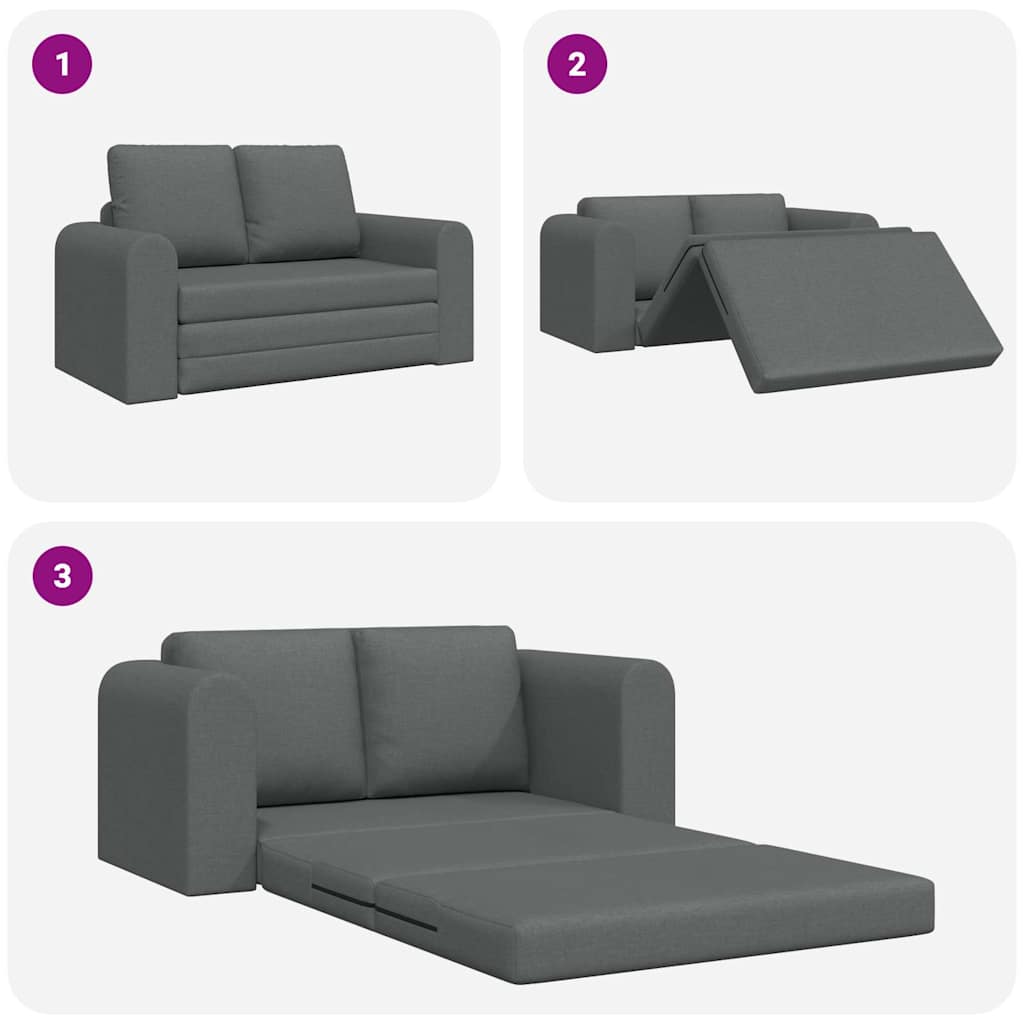 Sofá-Cama Cinzento escuro 148 x 71 x 83 cm tecido