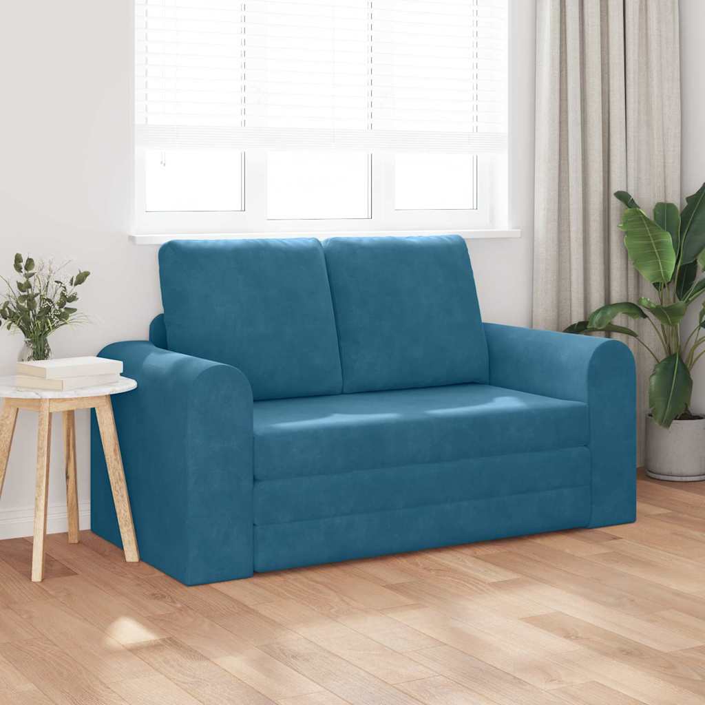 Sofá-Cama Azul 148 x 71 x 83 cm Veludo