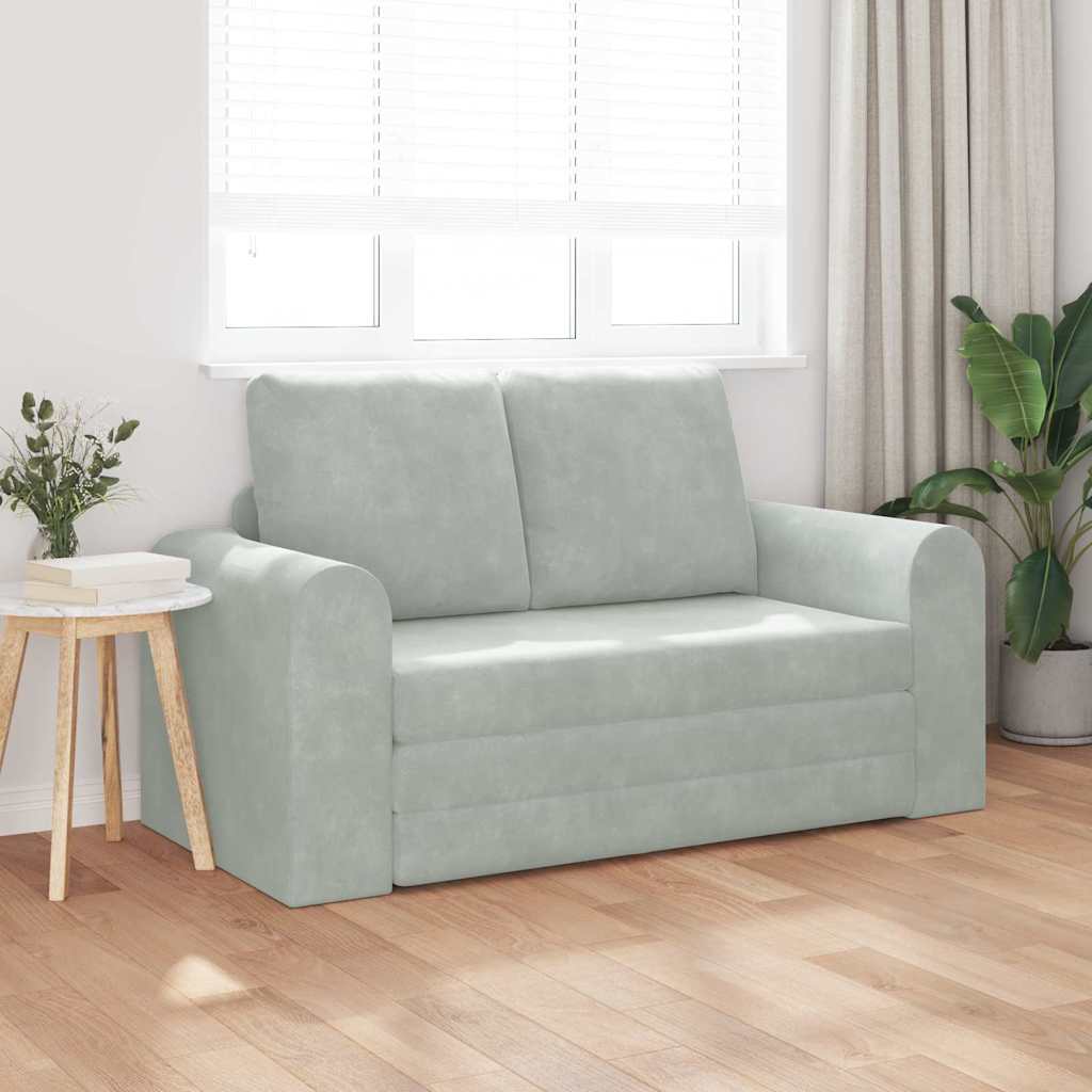 Sofá-Cama Cinzento-claro 148 x 71 x 83 cm Veludo
