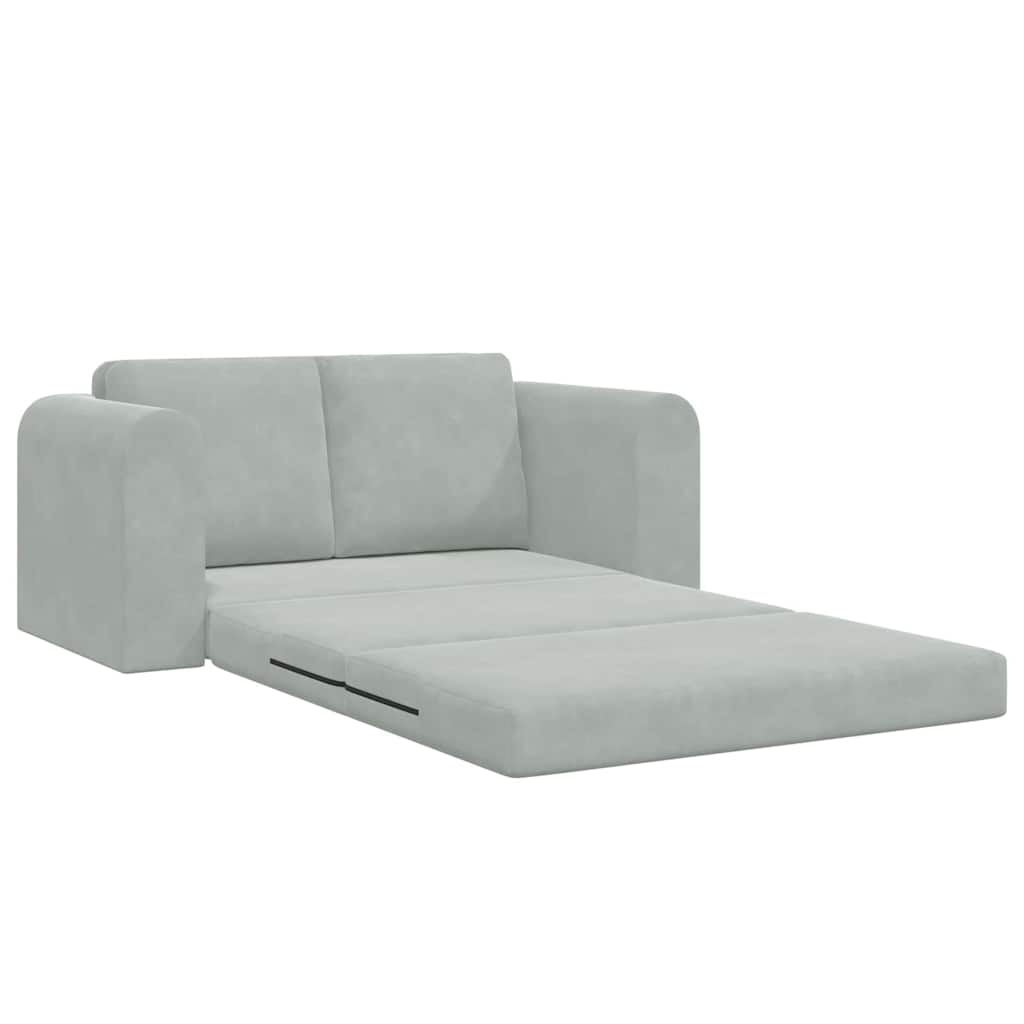 Sofá-Cama Cinzento-claro 148 x 71 x 83 cm Veludo